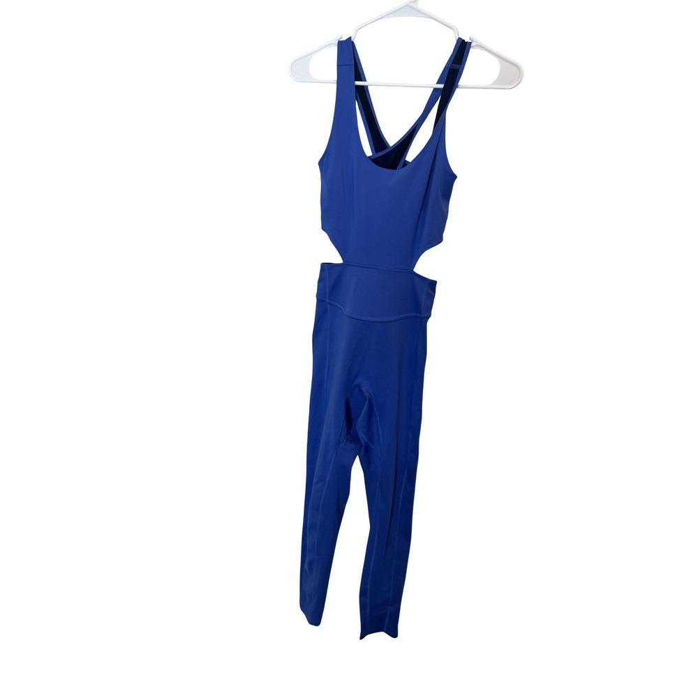 FP Movement Unitard Womens Small Blue Cutout Scoop Neck One Piece Athletic